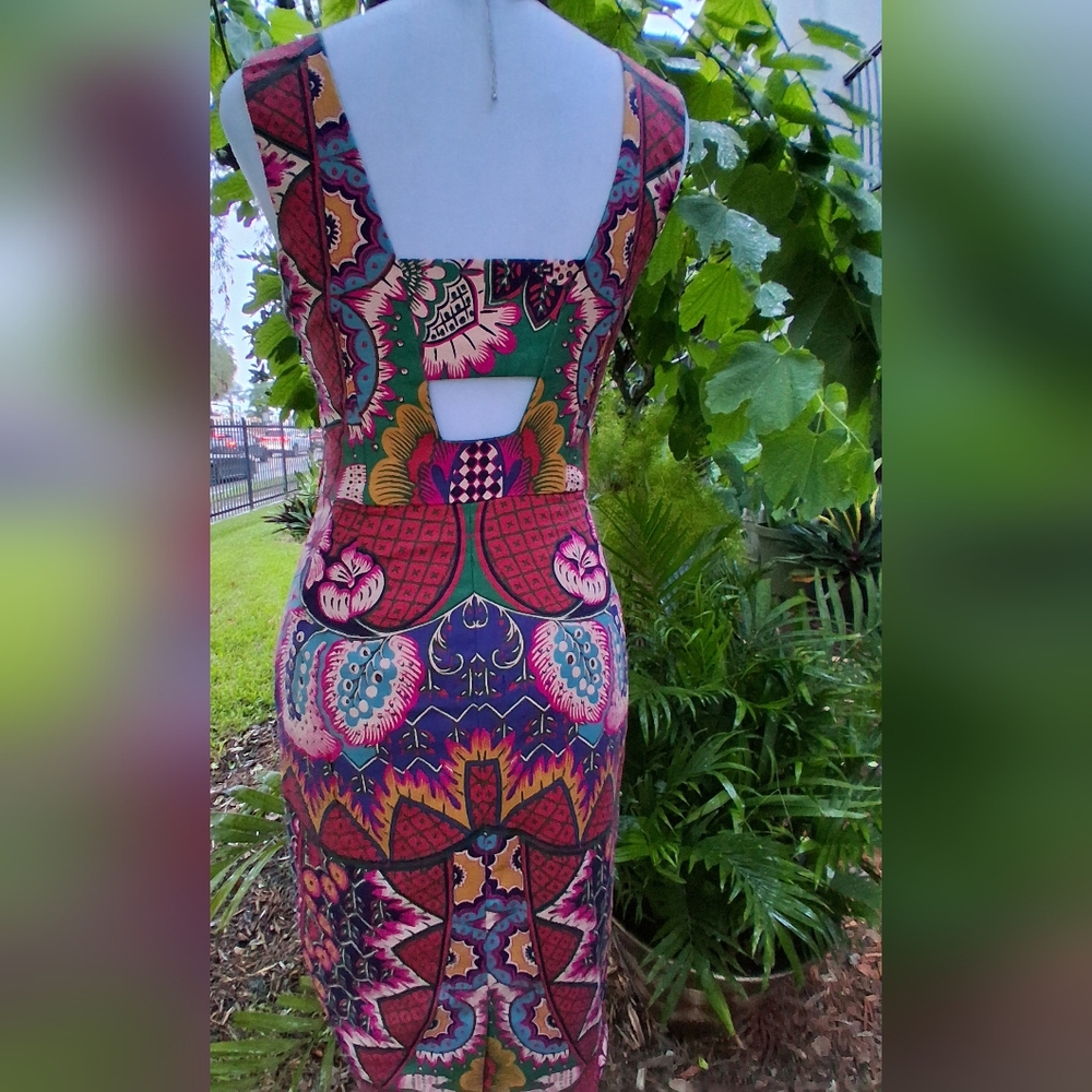 🔥NEW MAEVE ANTHROPOLOGY Vibrant Multicolor Backless Dress Size 0 & FREE GIFT - Picture 12 of 14